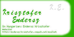 krisztofer endersz business card